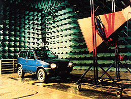 The large semi-anechoic EMC chamber at the Motor Industry