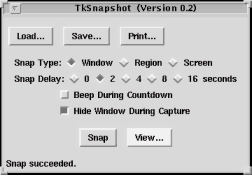Screenshot of tksnapshot